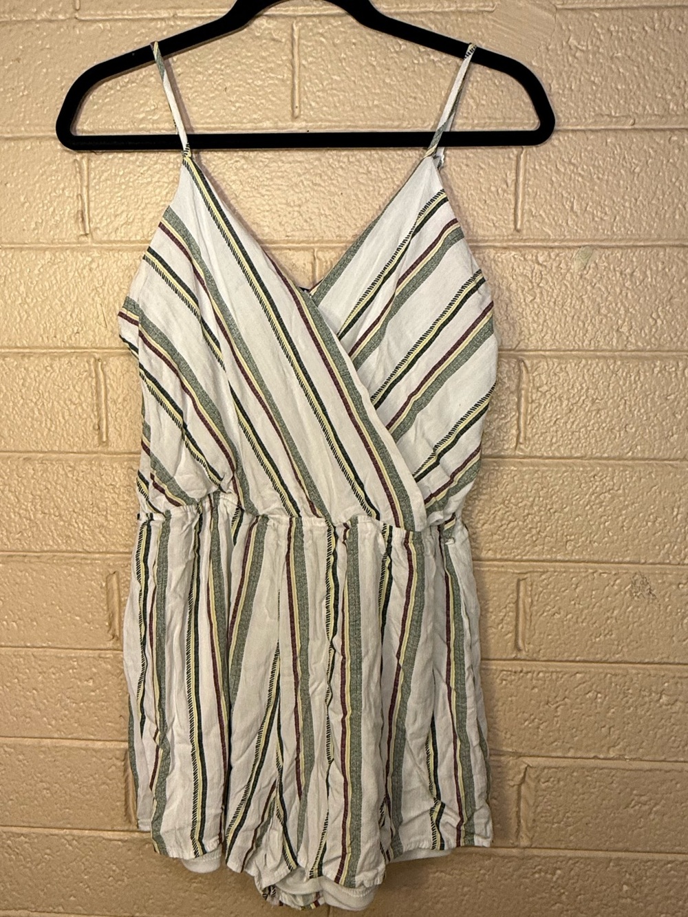 Staccato White Striped Spaghetti-Strap One-Piece Romper